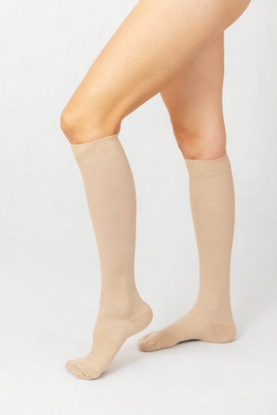 Podkolienky zdravotné kompresívne G93116 - Materiál: Polyamid, Farba: Čierna, Špica: Otvorená, Veľkosť: XL