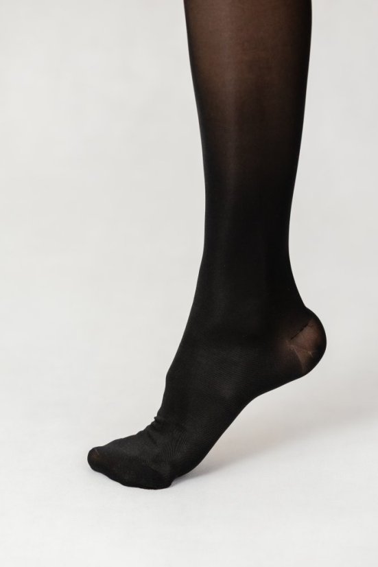 Pančuchy zdravotné kompresívne stehenné G93117 - Materiál: Polyamid, Farba: Čierna, Špica: Otvorená, Veľkosť: S