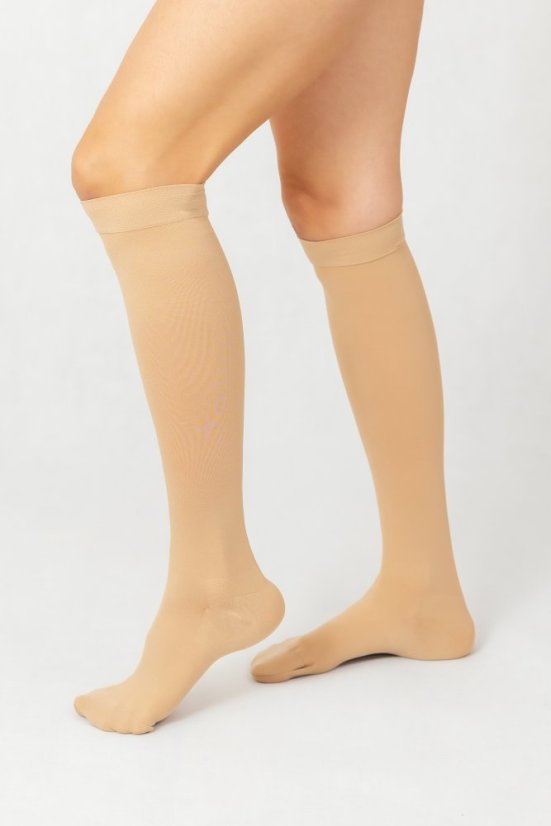 Podkolienky zdravotné kompresívne G93116 - Materiál: Polyamid, Farba: Čierna, Špica: Otvorená, Veľkosť: XL