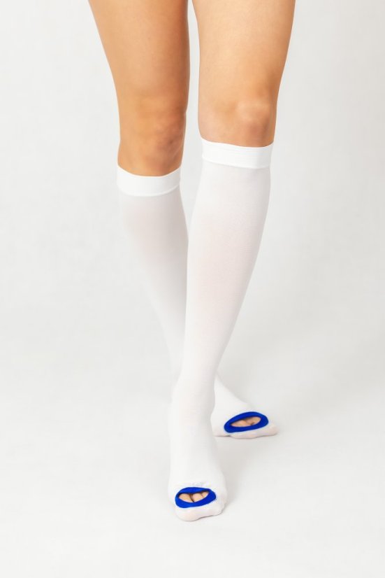 Antitrombotické preventívne podkolienky- biele - Veľkosť: S