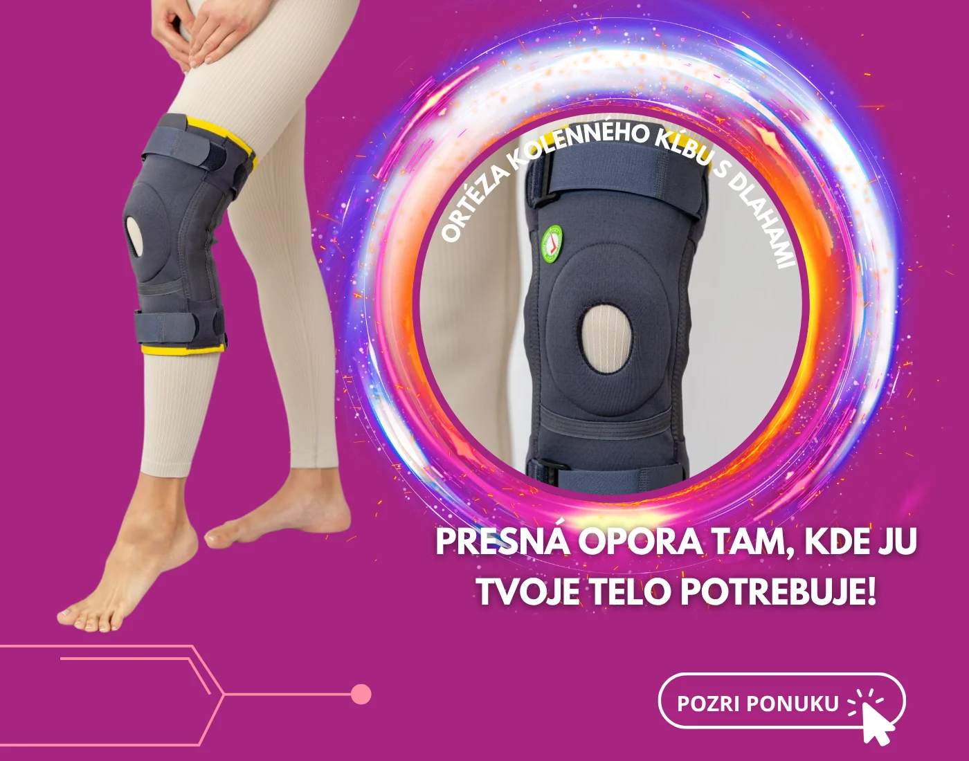 Ortéza kolenného kĺbu s dlahami